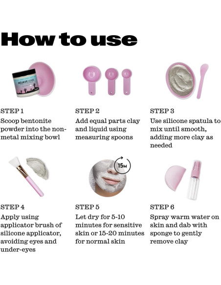 Conjunto de Máscaras Mojave Trademark Beauty - Arcilla Bentonita 454g Conjunto de Máscaras Mojave Trademark Beauty - Arcilla Bentonita 454g