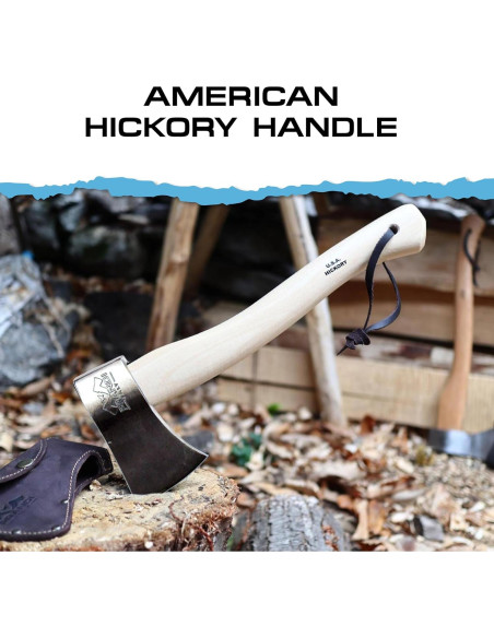 Hacha Prandi Clásica 38 cm Acero Carbono Mango Nogal