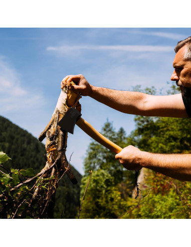 Hacha Prandi Clásica 38 cm Acero Carbono Mango Nogal