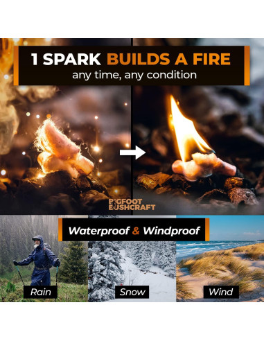 Iniciadores de fuego Bigfoot Bushcraft 30 unidades a prueba de agua