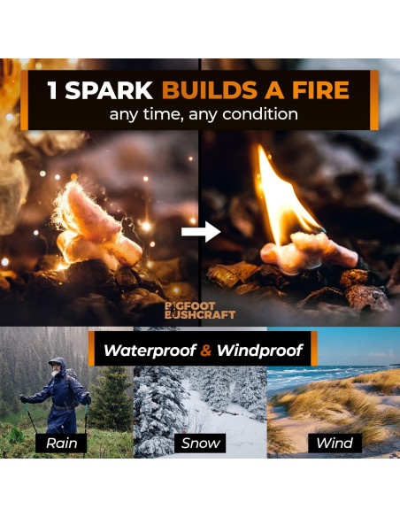 Iniciadores de fuego Bigfoot Bushcraft 30 unidades a prueba de agua