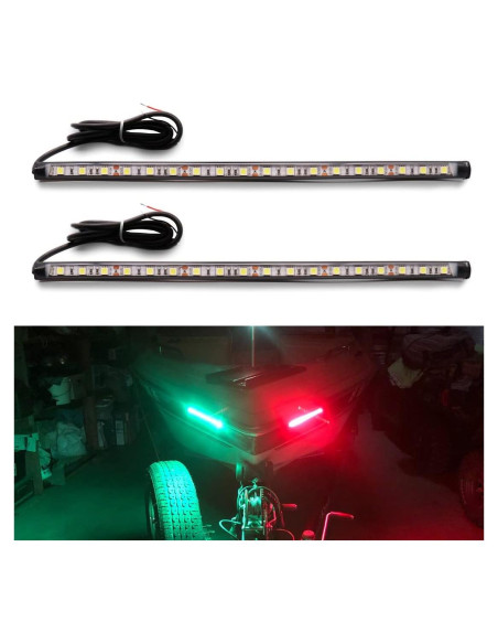 Luces de Navegación LED Botepon Proa Rojo Verde IP67 2 Pzas