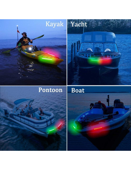 Luces de Navegación LED Botepon Proa Rojo Verde IP67 2 Pzas