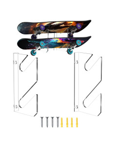Soporte de Pared WANLIAN para Skateboard 2 Niveles Transparente