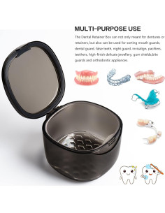 Caja de Baño para Dentaduras Uouovo Gris Transparente 2