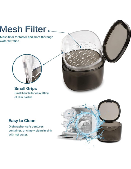 Caja de Baño para Dentaduras Uouovo Gris Transparente