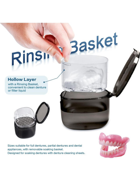 Caja de Baño para Dentaduras Uouovo Gris Transparente