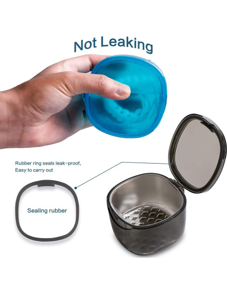 Caja de Baño para Dentaduras Uouovo Gris Transparente