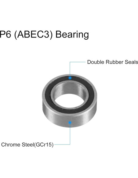 10 Rodamientos de Bolas MR74-2RS Doble Sellado 2.5x7x4mm
