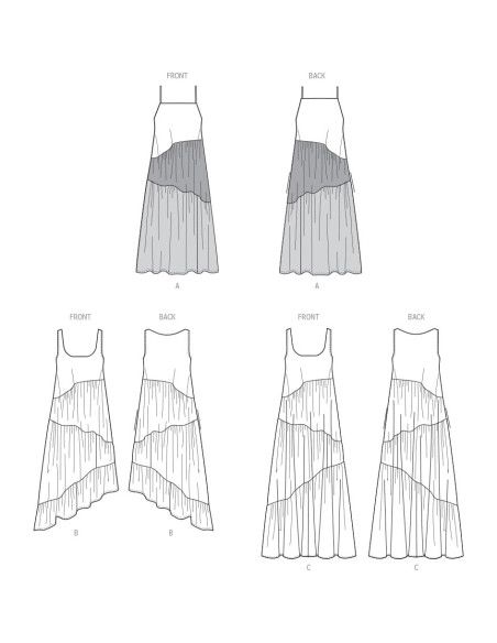 Patrón de Costura McCall's M8506 para Vestidos Asimétricos 8-16