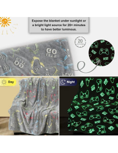 Manta Gamer Jekeno que Brilla en la Oscuridad 130x150 cm 2