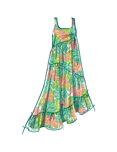 Patrón de Costura McCall's M8506 para Vestidos Asimétricos 8-16