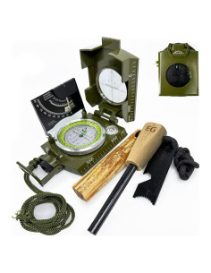Brújula Militar EXPLORATION GADGET con Encendedor Fatwood