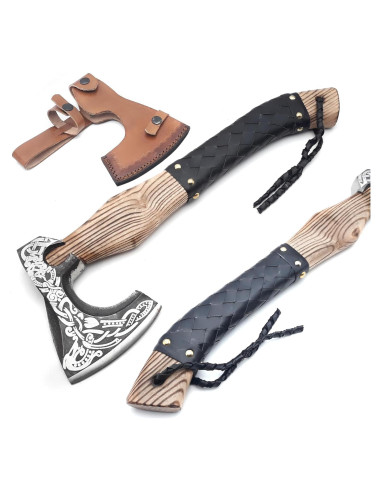 Hacha Vikinga Ancilla 36.83 cm Acero Carbono Mango Madera