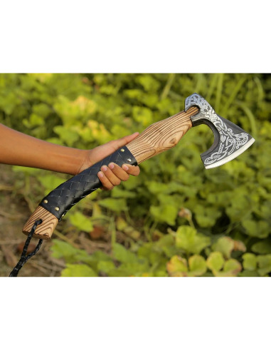 Hacha Vikinga Ancilla 36.83 cm Acero Carbono Mango Madera