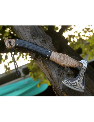 Hacha Vikinga Ancilla 36.83 cm Acero Carbono Mango Madera