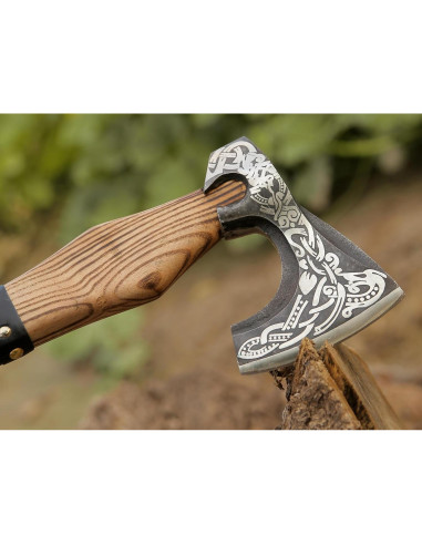 Hacha Vikinga Ancilla 36.83 cm Acero Carbono Mango Madera