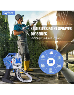 Gyfent X6 Pulverizador de Pintura Sin Aire 3000psi 7.5m 2