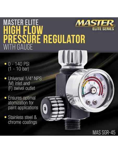 Regulador de presión de aire Master Airbrush SGR-45 con manómetro