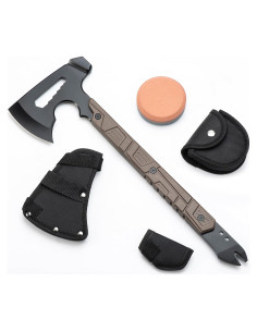 Hacha de Camping ZENHOSIT 43 cm con Funda y Piedra de Afilado