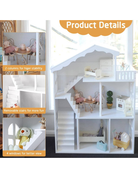 Estantería Infantil de Madera YFDZONE 3 Niveles 82.6x30.5x116 cm