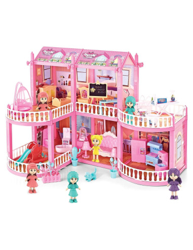 Casa de Muñecas deAO 2 Pisos 6 Habitaciones y 6 Muñecas