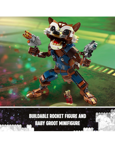 LEGO Marvel Cohete y Baby Groot 76282 - Juguete Construible 566 Piezas