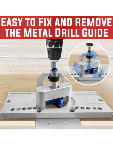 Plantilla de bisagra oculta WEWEAL 35mm con guía y adaptador
