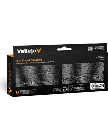 Vallejo Set de Pinturas Acrílicas 8 Colores 18 ml Efectos Óxido