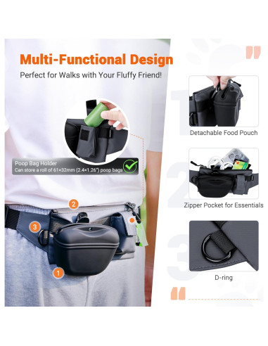 Bolsa de golosinas para perros Jinjiacheng 2 en 1 con clip