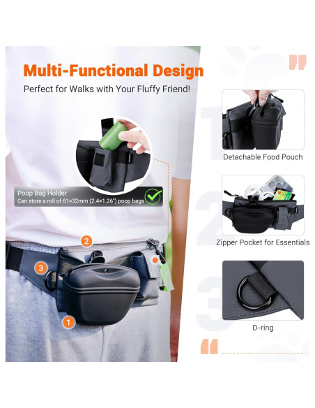 Bolsa de golosinas para perros Jinjiacheng 2 en 1 con clip