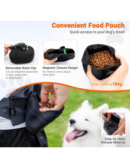Bolsa de golosinas para perros Jinjiacheng 2 en 1 con clip