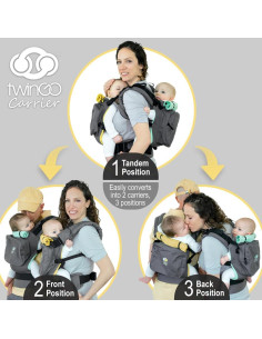 Transportador de Bebés TwinGo Original - Ajustable para Gemelos 2