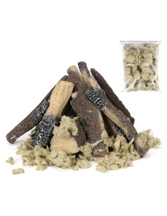 QuliMetal Juego 10 Troncos Falsos para Chimenea 37 cm