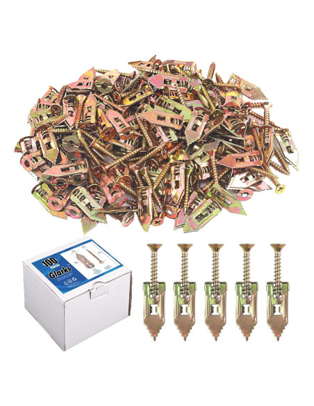 Anclajes para Paneles de Yeso Glarks 100 Pcs Acero al Carbono