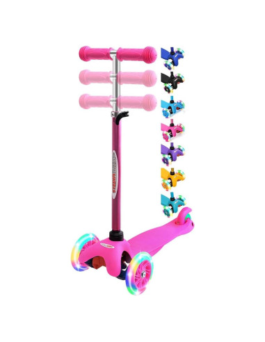 Scooter ChromeWheels Rosa 3 Ruedas Ajustable para Niños