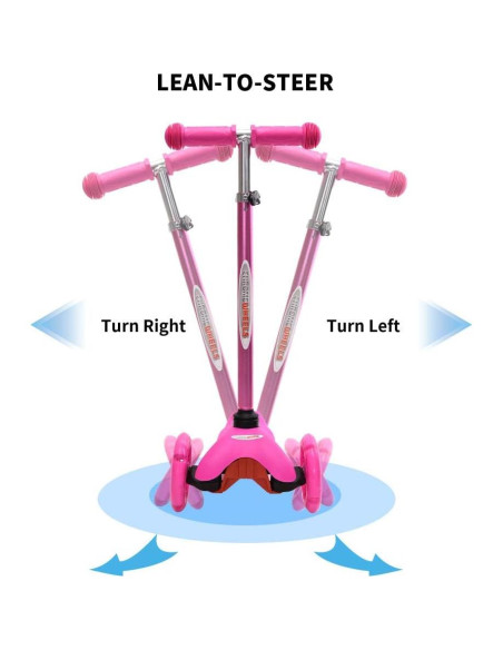 Scooter ChromeWheels Rosa 3 Ruedas Ajustable para Niños
