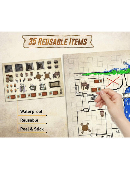 Kit de Inicio DND Melee Mats 58x69 cm Doble Cara Accesorios