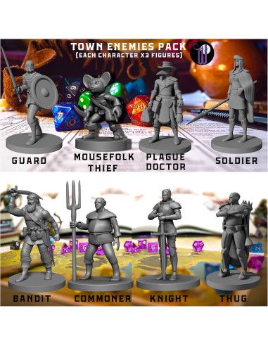 24 Miniaturas de Enemigos para D&D Wildspire 28mm RPG