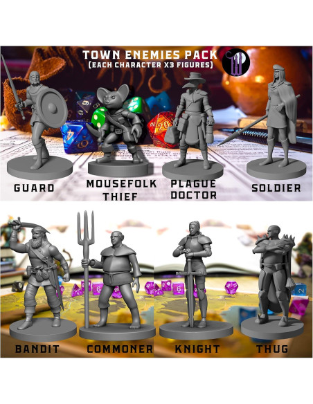 24 Miniaturas de Enemigos para D&D Wildspire 28mm RPG