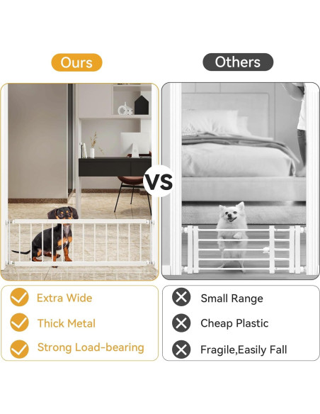 Puerta para Perros Fldofaves Ajustable 45-114 cm Metal Blanco