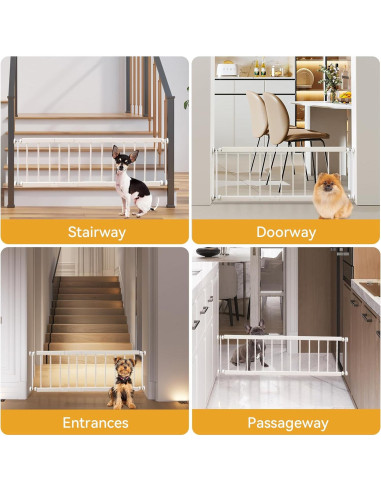 Puerta para Perros Fldofaves Ajustable 45-114 cm Metal Blanco