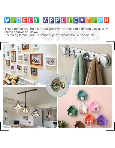 Anclajes para Paneles de Yeso Glarks 100 Pcs Acero al Carbono