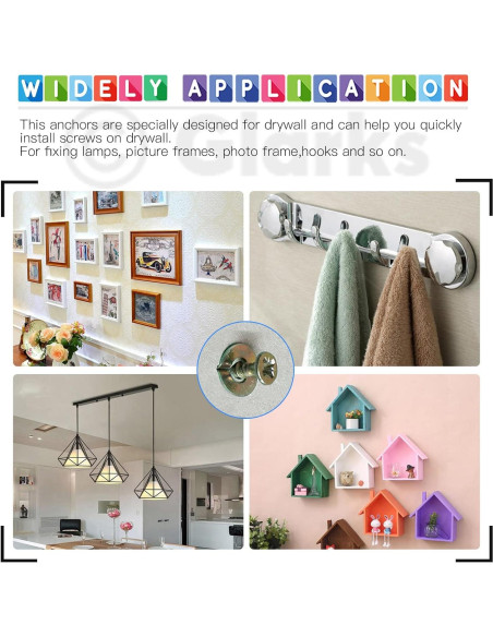 Anclajes para Paneles de Yeso Glarks 100 Pcs Acero al Carbono