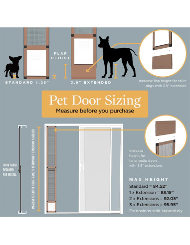 Puerta Magnética para Mascotas Grande Bronce 162-214 cm