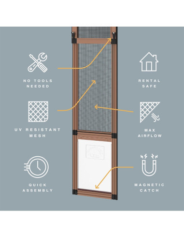 Puerta Magnética para Mascotas Grande Bronce 162-214 cm