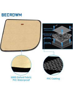 Protector de Puerta de Coche BECROWM para Mascotas Beige 2