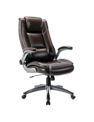 Silla de Oficina COLAMY Alta Respaldo Cuero Ergonómica