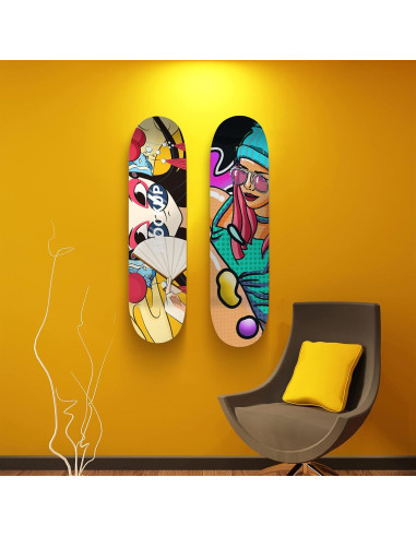 Soporte de Pared Alpinista para Skateboard Negro 2 Paquete