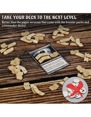 Conjunto 194 Fichas de Madera MTG CZYY +1/+1 y Lealtad